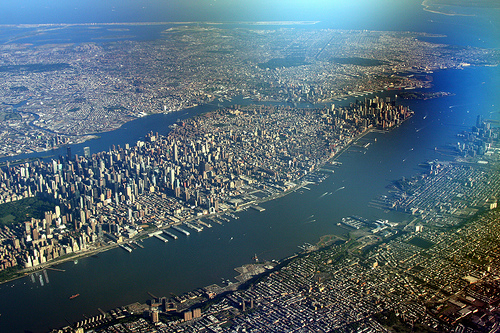 Flight over Manhattan, New York City